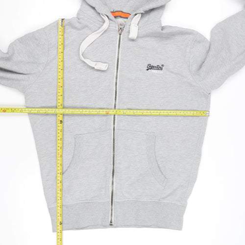 Superdry Men’s Grey Full Zip Hoodie M Orange Label Fleece