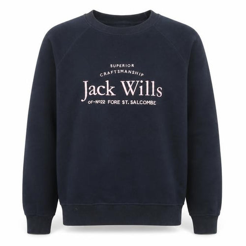 Jack Wills Unisex Adults Blue L Pullover Sweatshirt with Logo Print