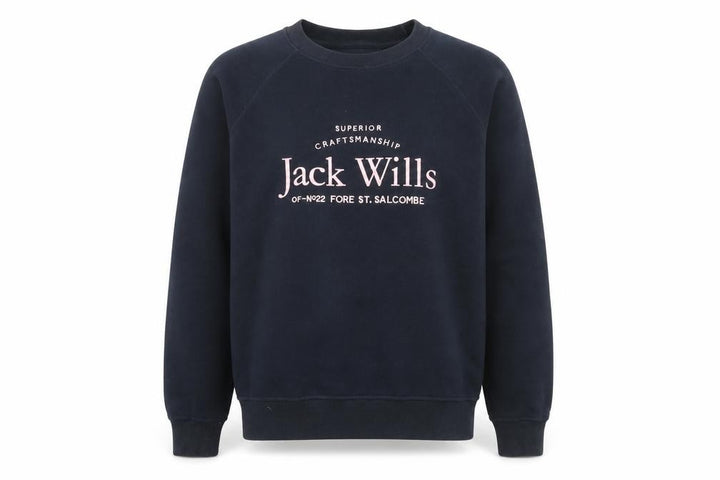 Jack Wills Unisex Adults Blue L Pullover Sweatshirt with Logo Print