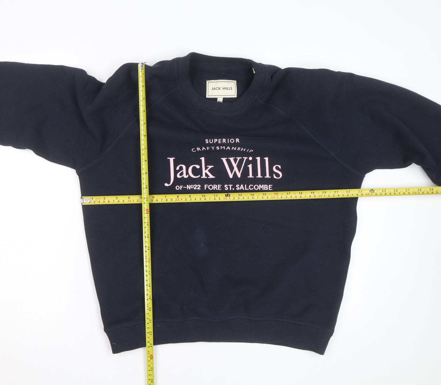 Jack Wills Unisex Adults Blue L Pullover Sweatshirt with Logo Print