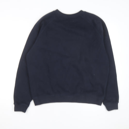Jack Wills Unisex Adults Blue L Pullover Sweatshirt with Logo Print