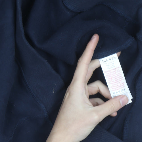 Jack Wills Unisex Adults Blue L Pullover Sweatshirt with Logo Print