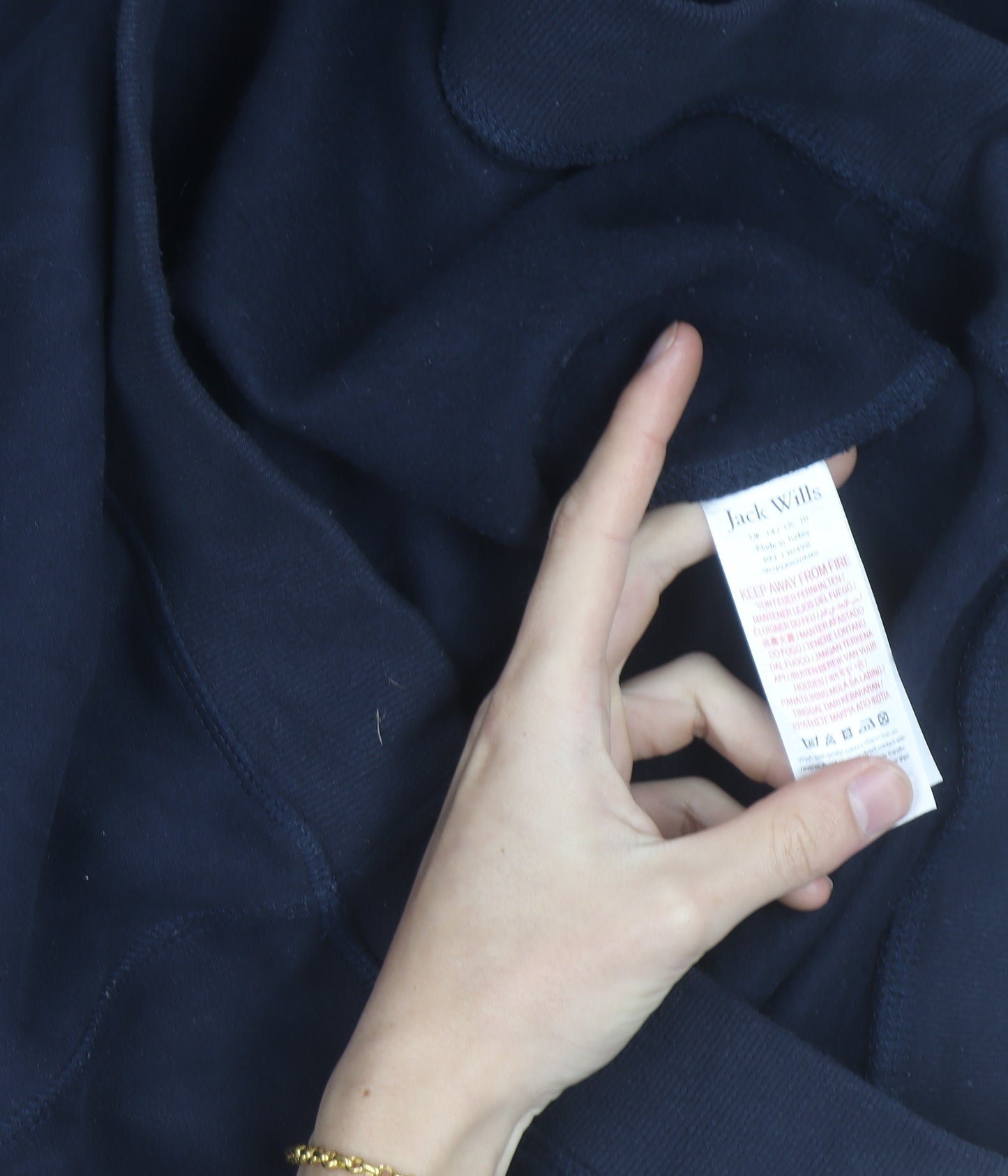 Jack Wills Unisex Adults Blue L Pullover Sweatshirt with Logo Print