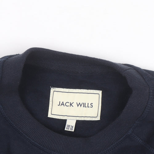 Jack Wills Unisex Adults Blue L Pullover Sweatshirt with Logo Print