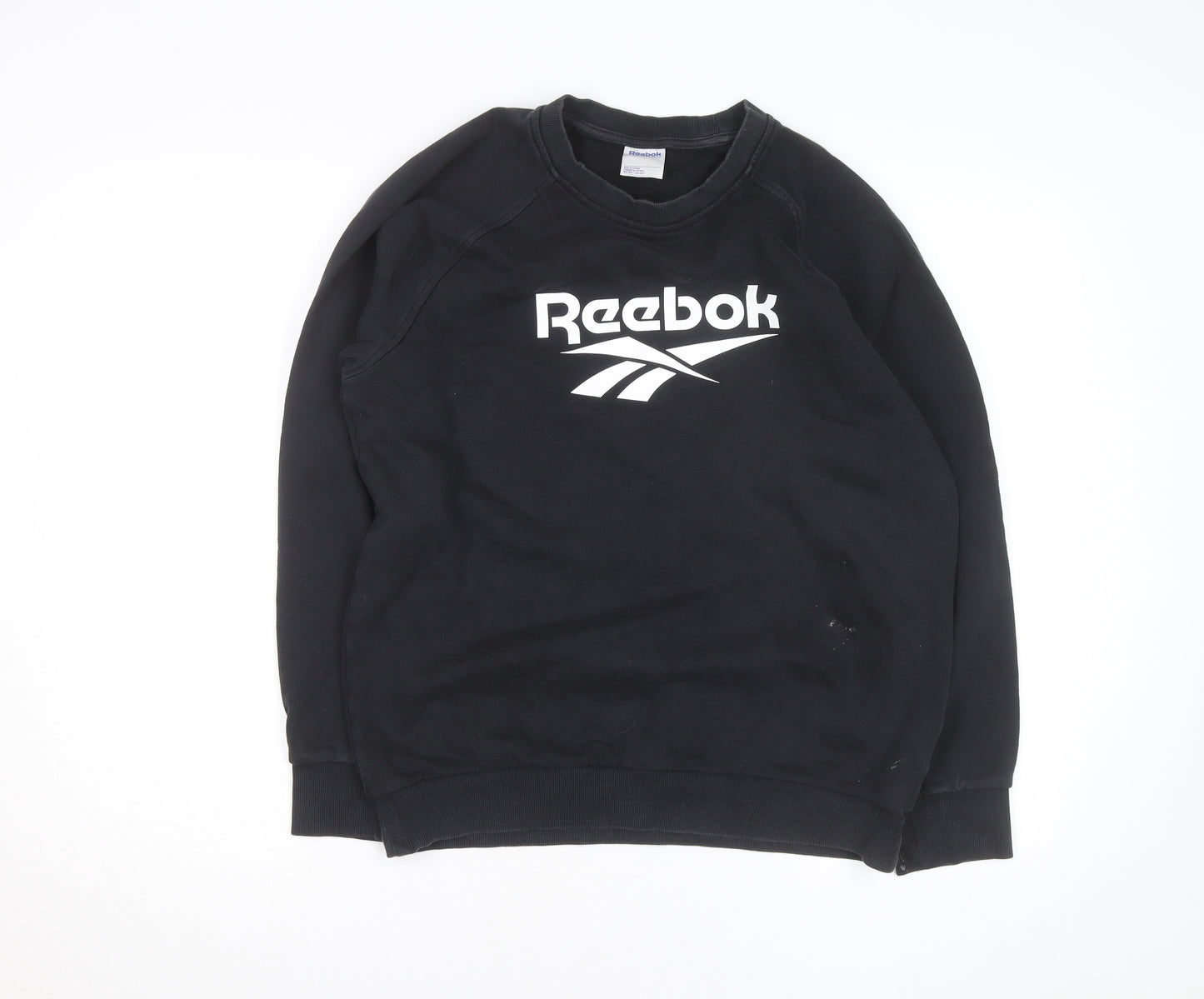 Reebok Unisex Black Medium Pullover Crew Neck Logo Sweatshirt