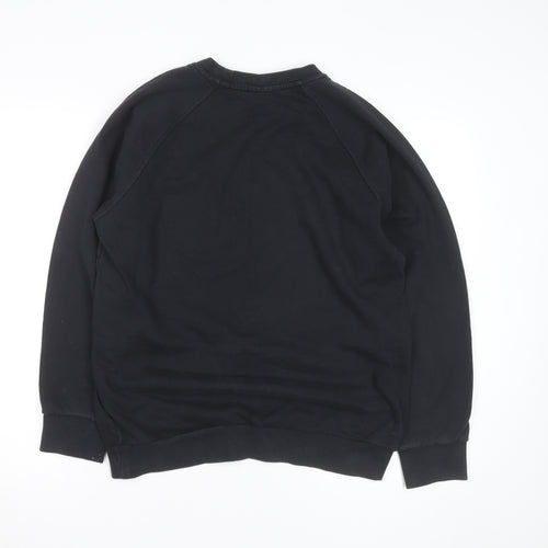 Reebok Unisex Black Medium Pullover Crew Neck Logo Sweatshirt