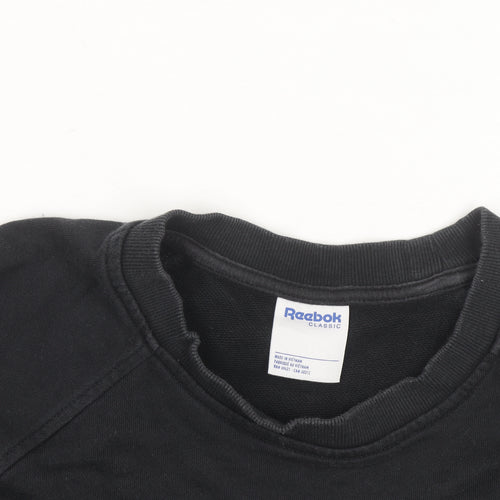 Reebok Unisex Black Medium Pullover Crew Neck Logo Sweatshirt