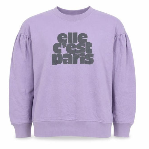ELLE Unisex Adults Purple Graphic Print Crew Neck Sweatshirt L