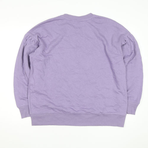 ELLE Unisex Adults Purple Graphic Print Crew Neck Sweatshirt L