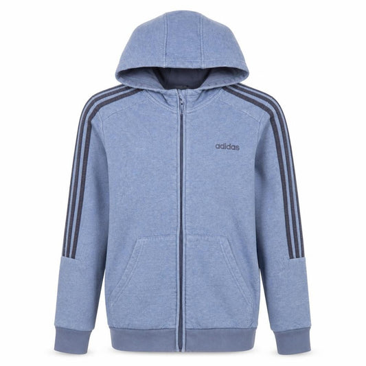 Adidas Boys Blue Full Zip Hoodie Size 13-14 Years Cotton Blend