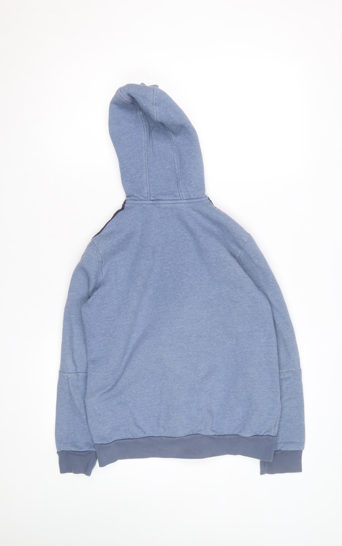 Adidas Boys Blue Full Zip Hoodie Size 13-14 Years Cotton Blend