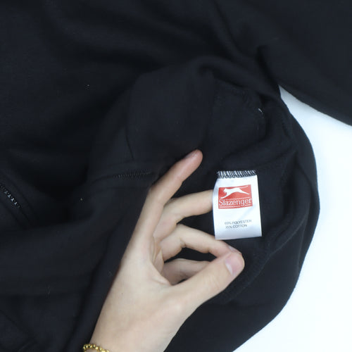 Slazenger Men's Black Medium Track Jacket Full Zip Activewear