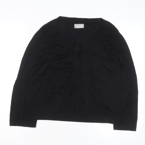 Wallis Women Black Size 12 Button Knit Cardigan Jumper