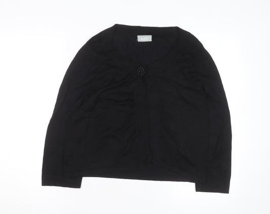 Wallis Women Black Size 12 Button Knit Cardigan Jumper