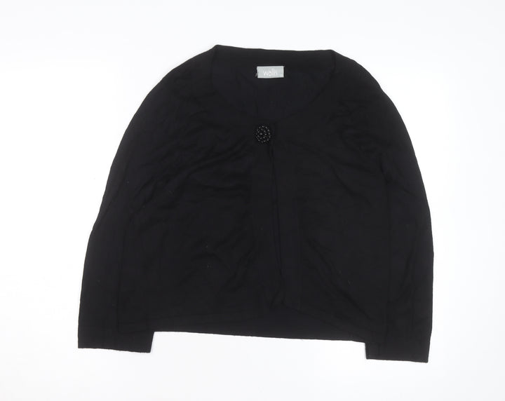 Wallis Women Black Size 12 Button Knit Cardigan Jumper