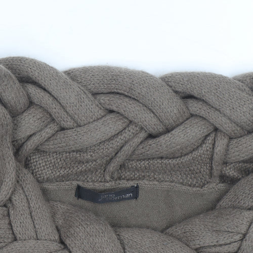 Julie Fagerholt Heartmade Women Brown Braided Boat Neck Jumper Size 12