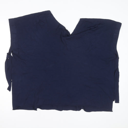 Annette Görtz Women Navy Blue L Tunic Jumper Belted V-Neck Knit Top