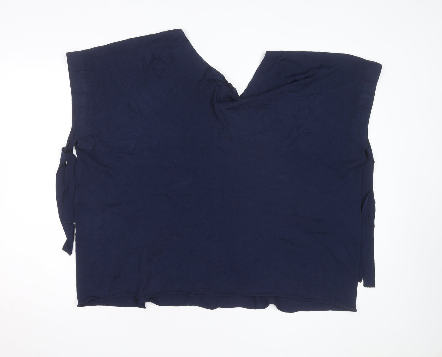 Annette Görtz Women Navy Blue L Tunic Jumper Belted V-Neck Knit Top