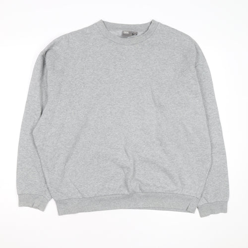 ASOS Men’s Grey Pullover Sweatshirt Size M Regular Fit Crew Neck