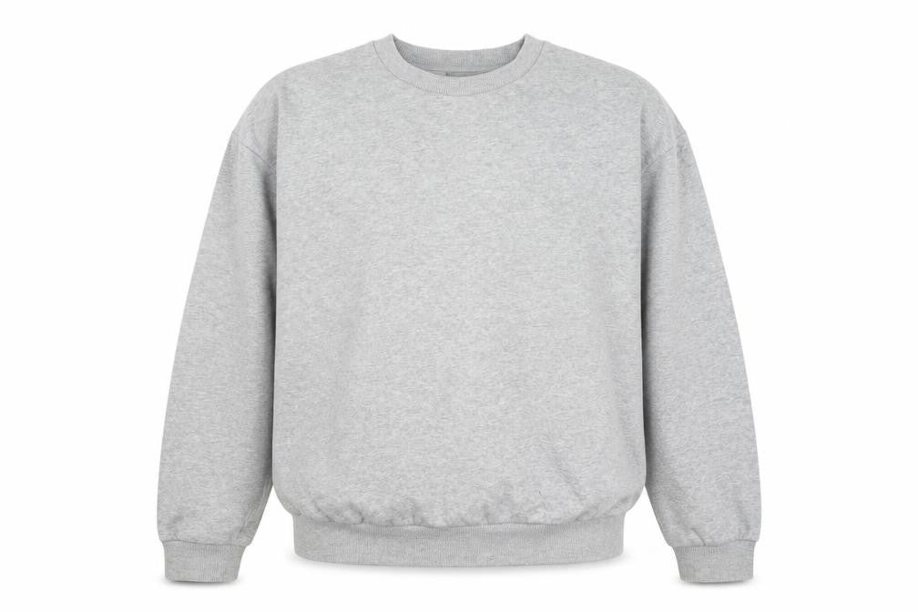 Front view of ASOS Men’s Grey Pullover Sweatshirt, size M, Regular Fit Crew Neck