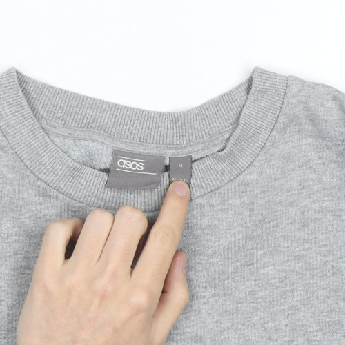 ASOS Men’s Grey Pullover Sweatshirt Size M Regular Fit Crew Neck