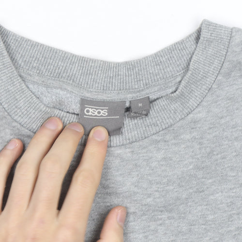 ASOS Men’s Grey Pullover Sweatshirt Size M Regular Fit Crew Neck