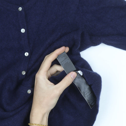 Marks and Spencer Women Navy Blue Pure Cashmere Cardigan Size 12