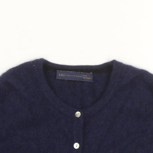Marks and Spencer Women Navy Blue Pure Cashmere Cardigan Size 12