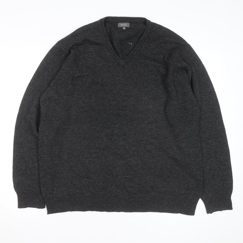 Wolsey Men’s Grey Wool V-Neck Pullover Jumper Size L