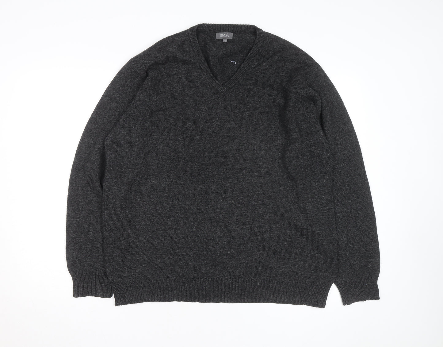 Wolsey Men’s Grey Wool V-Neck Pullover Jumper Size L