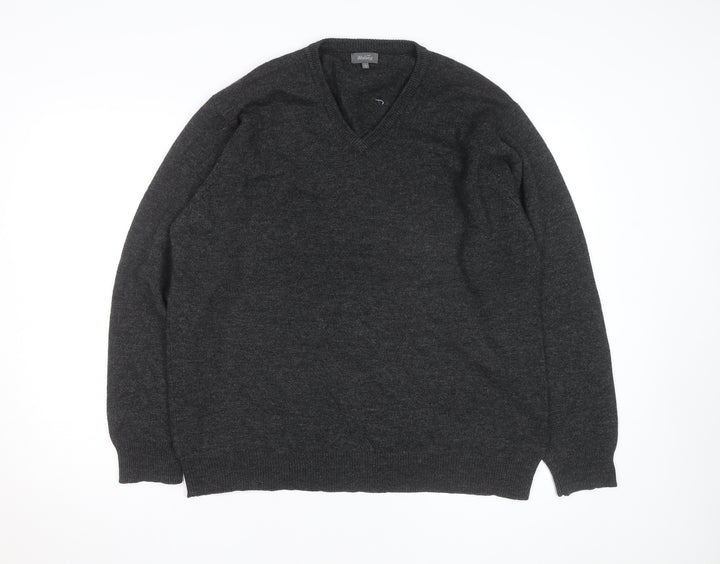 Wolsey Men’s Grey Wool V-Neck Pullover Jumper Size L