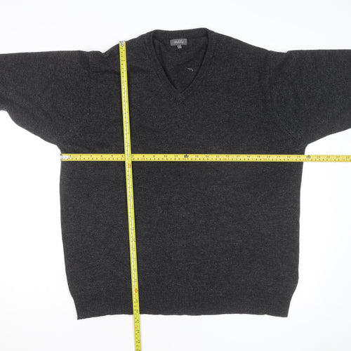 Wolsey Men’s Grey Wool V-Neck Pullover Jumper Size L