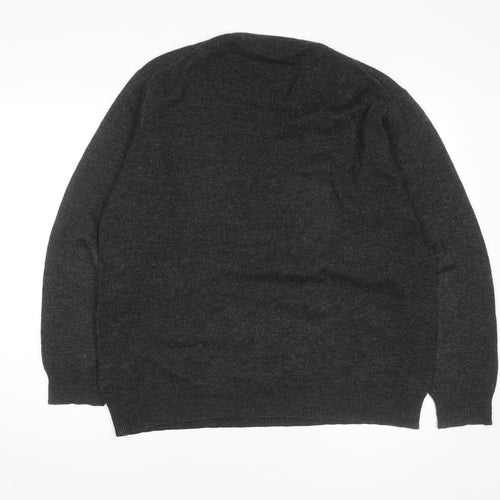 Wolsey Men’s Grey Wool V-Neck Pullover Jumper Size L