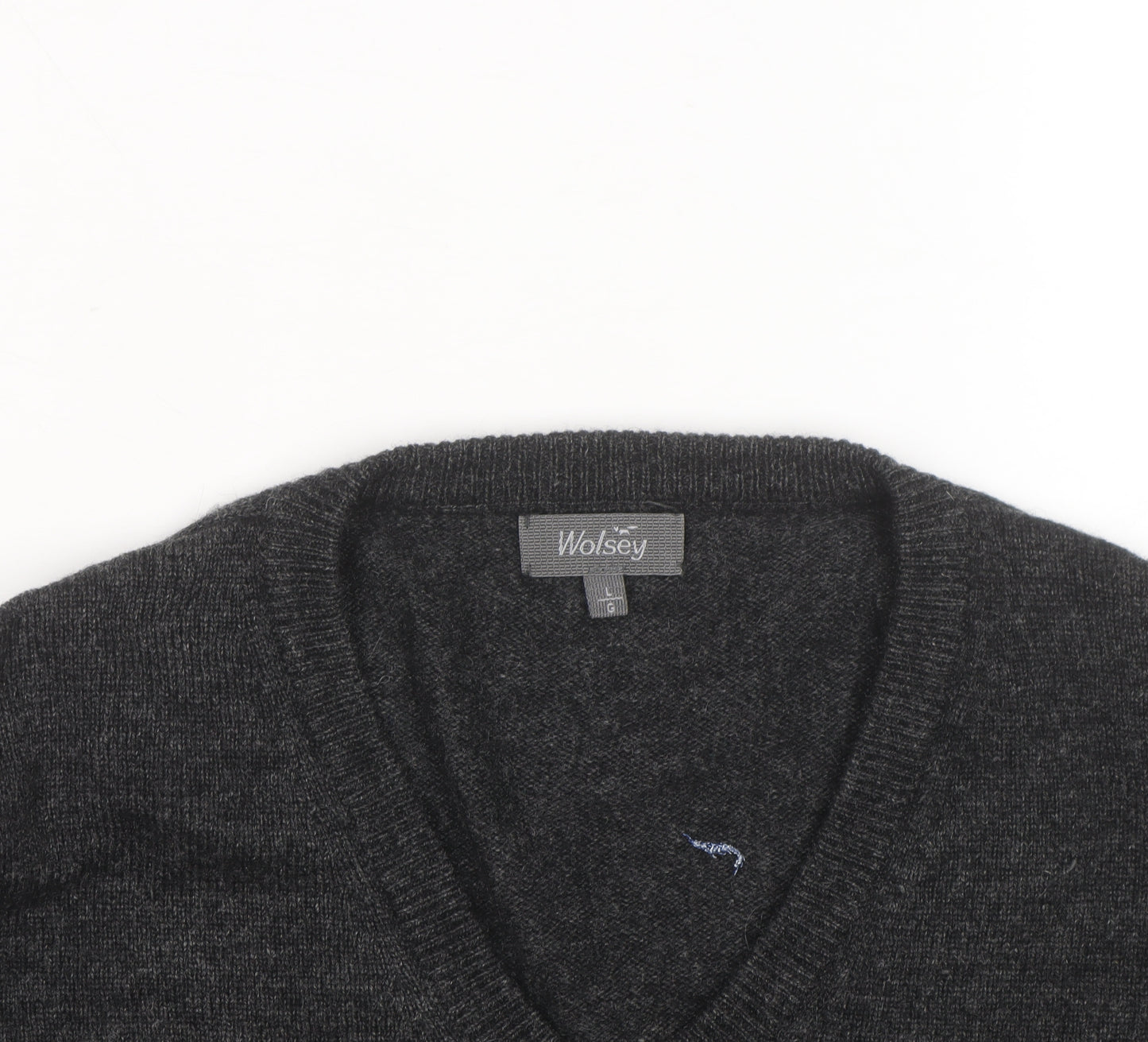 Wolsey Men’s Grey Wool V-Neck Pullover Jumper Size L