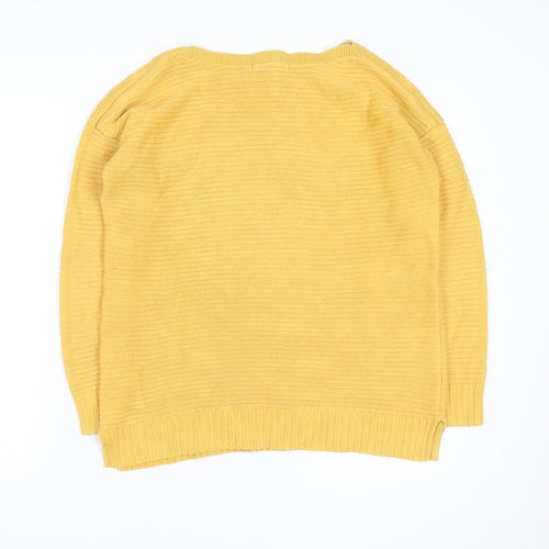 WoolOvers Men's Yellow Cotton Crew Neck Knit Jumper Medium