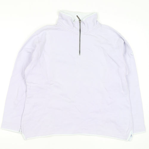 Crew Clothing Women Lilac 1/2 Zip Cotton Pullover Sweatshirt Size 12