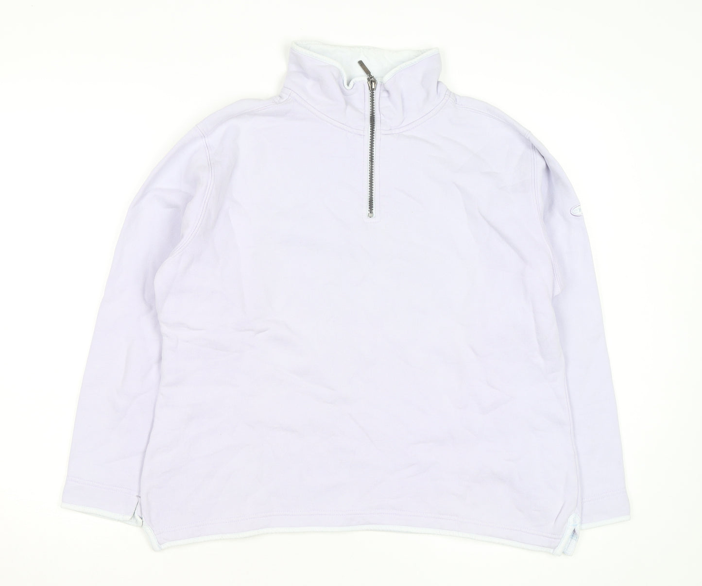 Crew Clothing Women Lilac 1/2 Zip Cotton Pullover Sweatshirt Size 12