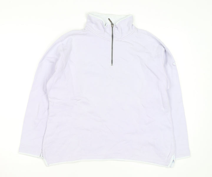 Crew Clothing Women Lilac 1/2 Zip Cotton Pullover Sweatshirt Size 12