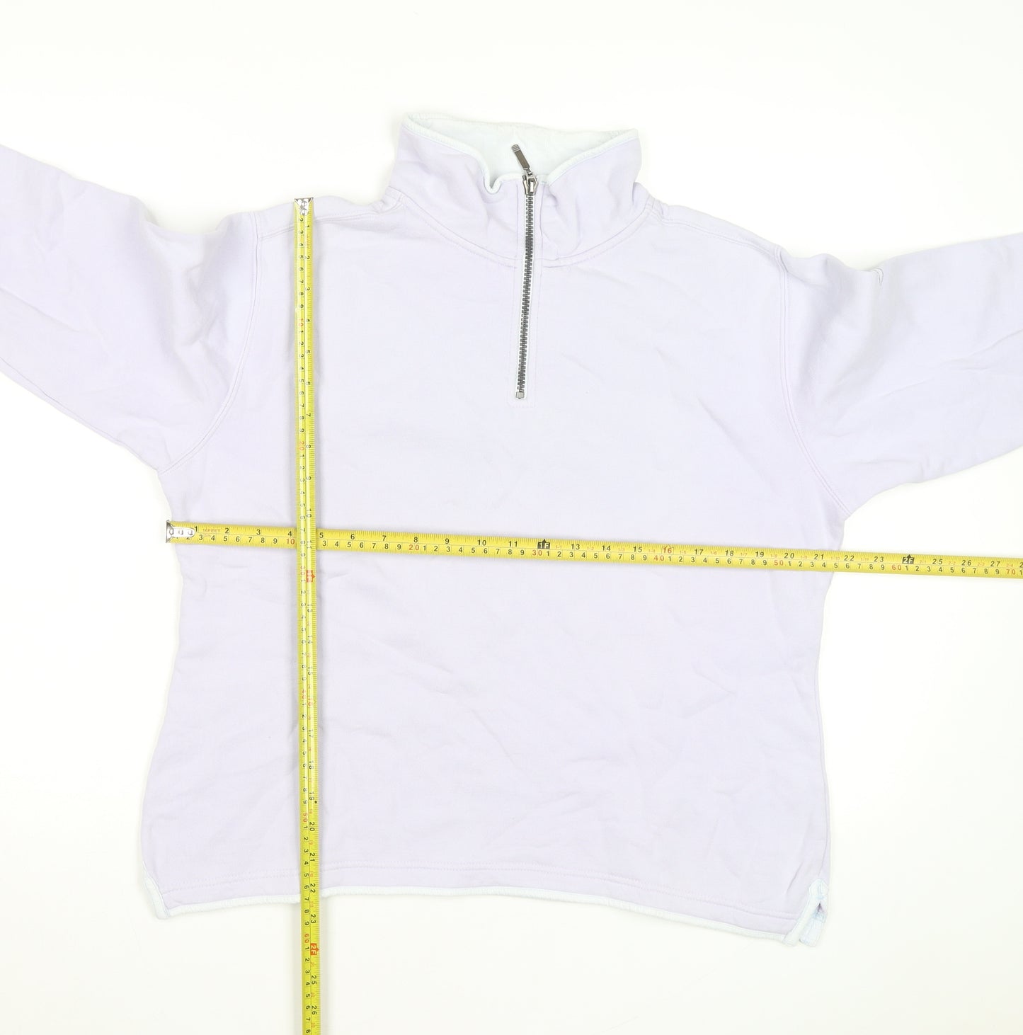 Crew Clothing Women Lilac 1/2 Zip Cotton Pullover Sweatshirt Size 12