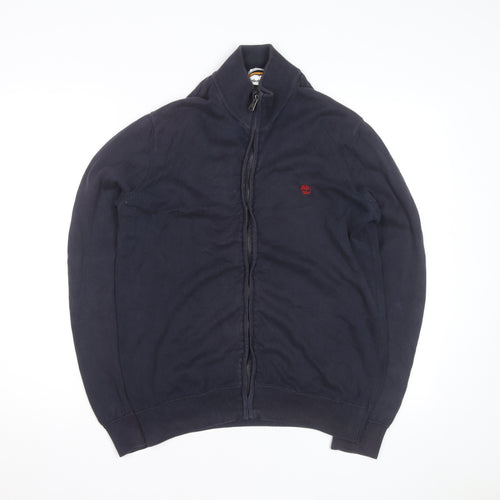 Timberland Men’s Blue Full Zip Cotton Jumper M Regular Fit