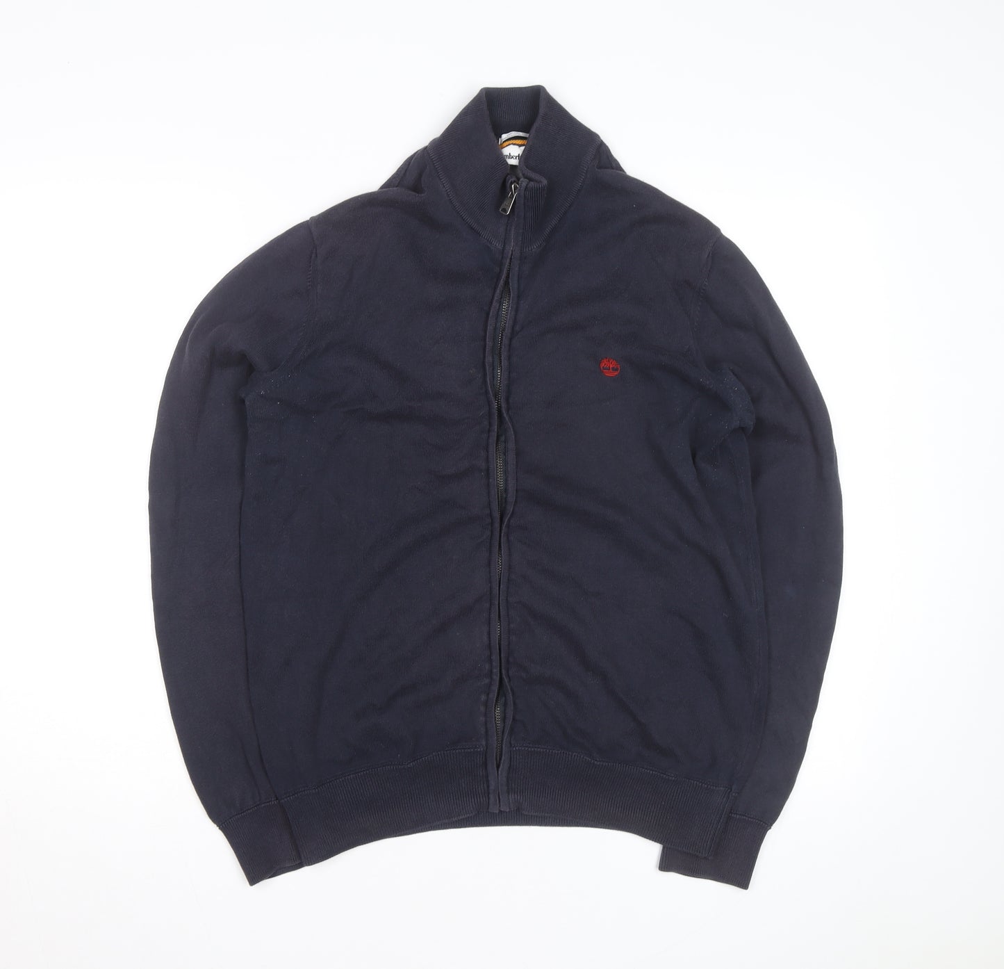 Timberland Men’s Blue Full Zip Cotton Jumper M Regular Fit