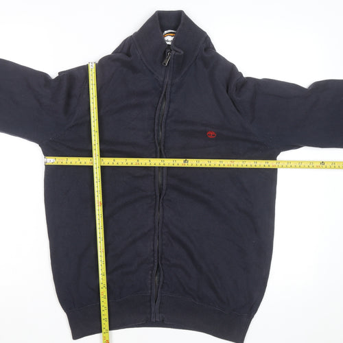 Timberland Men’s Blue Full Zip Cotton Jumper M Regular Fit