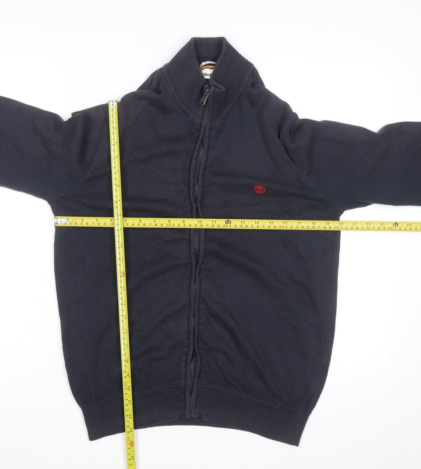 Timberland Men’s Blue Full Zip Cotton Jumper M Regular Fit