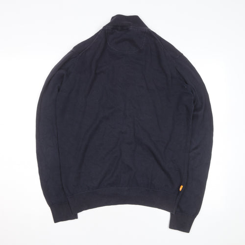 Timberland Men’s Blue Full Zip Cotton Jumper M Regular Fit