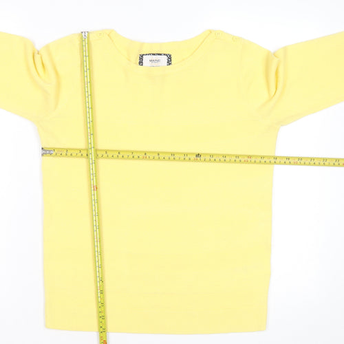 Maine New England Women's Yellow Crew Neck Jumper Size 12 Cotton Knit