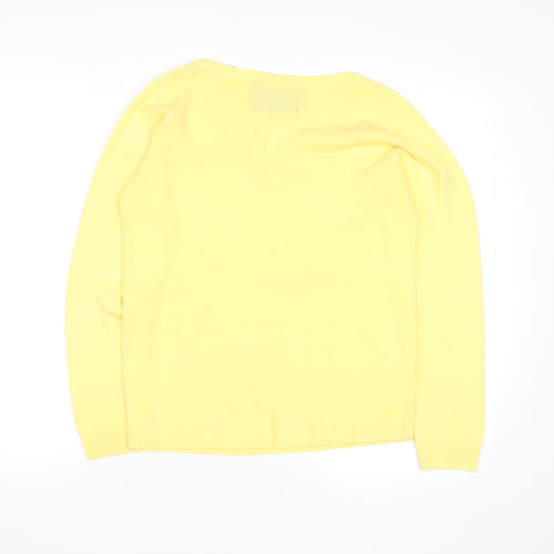 Maine New England Women's Yellow Crew Neck Jumper Size 12 Cotton Knit