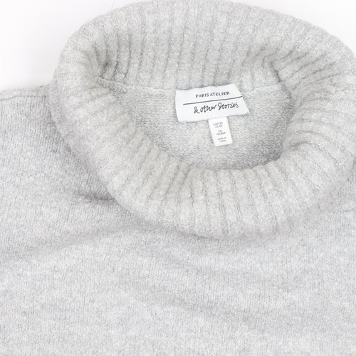 & Other Stories Unisex Grey Roll Neck Wool Alpaca Jumper XS