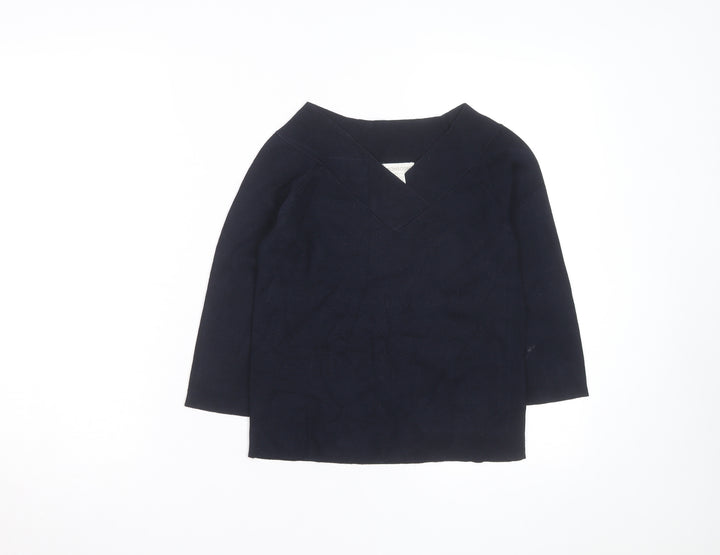 Monsoon Women’s Blue V-Neck Knit Jumper Size 10