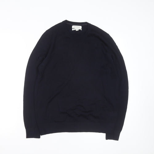 Marks and Spencer Autograph Men's Blue Merino Wool Crew Neck Jumper M