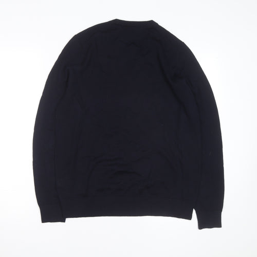 Marks and Spencer Autograph Men's Blue Merino Wool Crew Neck Jumper M